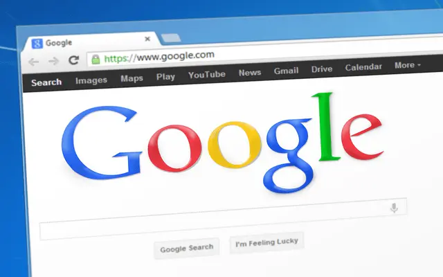 Google Search on a computer monitor. Rank higher in Google search results